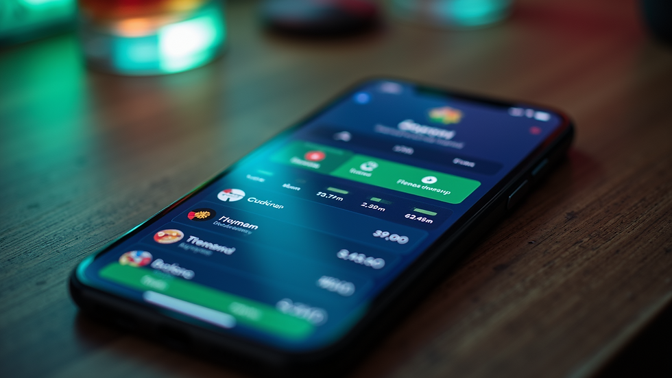 Close-up view of a smartphone displaying a betting app interface