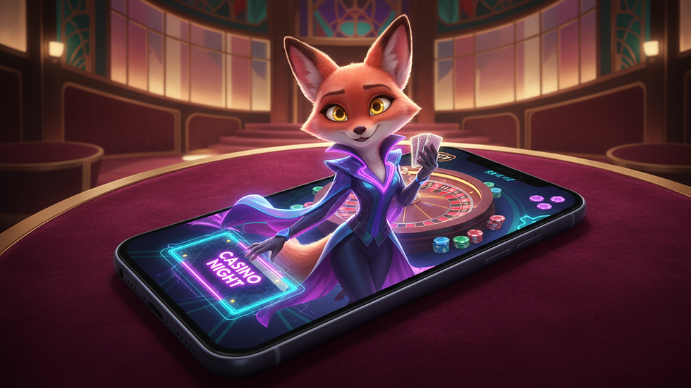 High angle view of a smartphone displaying a live casino game with dealer