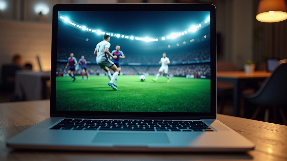 Eye-level view of a laptop screen showing a football betting website