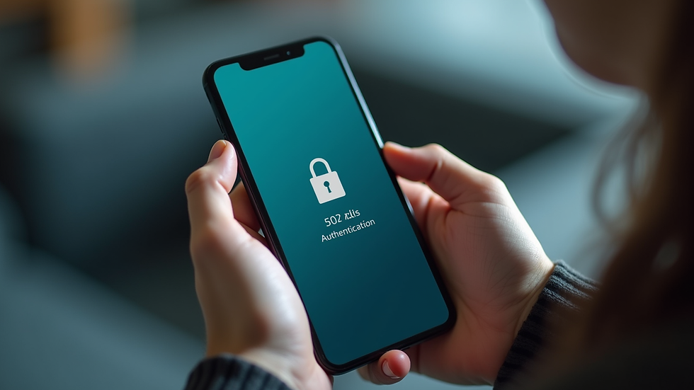 Close-up view of smartphone showing two-factor authentication code