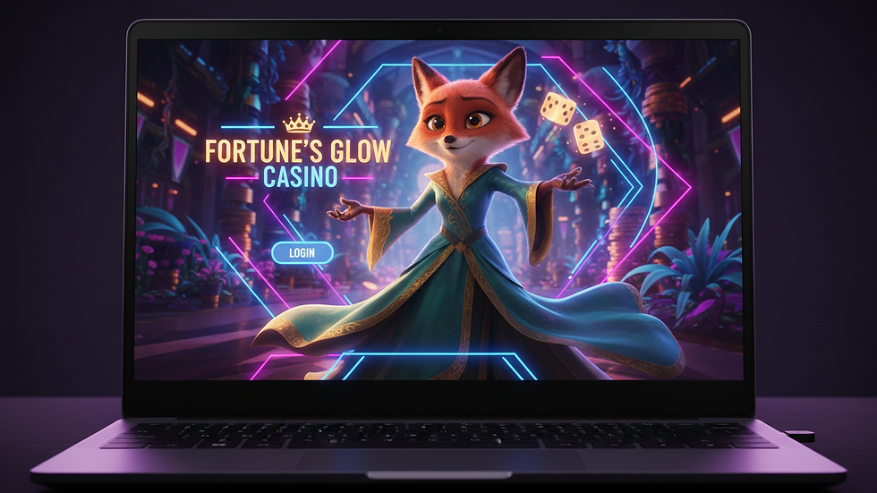 Eye-level view of a laptop screen showing a secure online gambling website