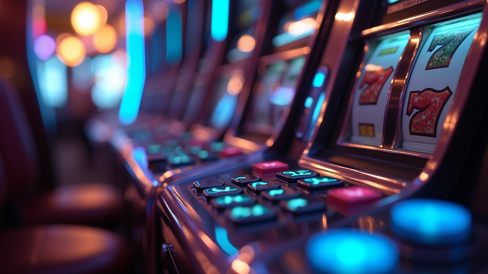 Close-up view of slot machine reels with jackpot symbols