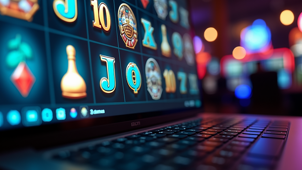 Eye-level view of a computer screen showing an online slot game interface