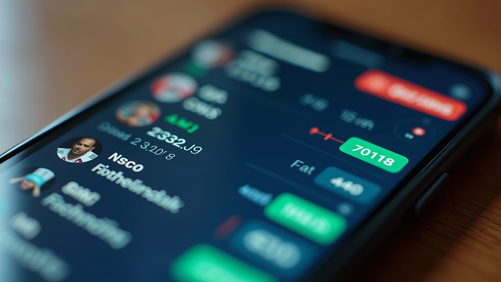 Close-up view of a smartphone displaying live sports betting odds