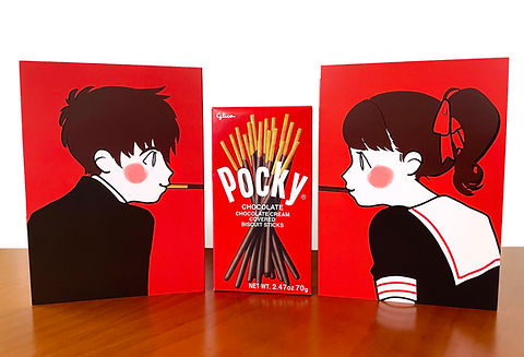 Pocky Game Valentine Card | Cambrasine