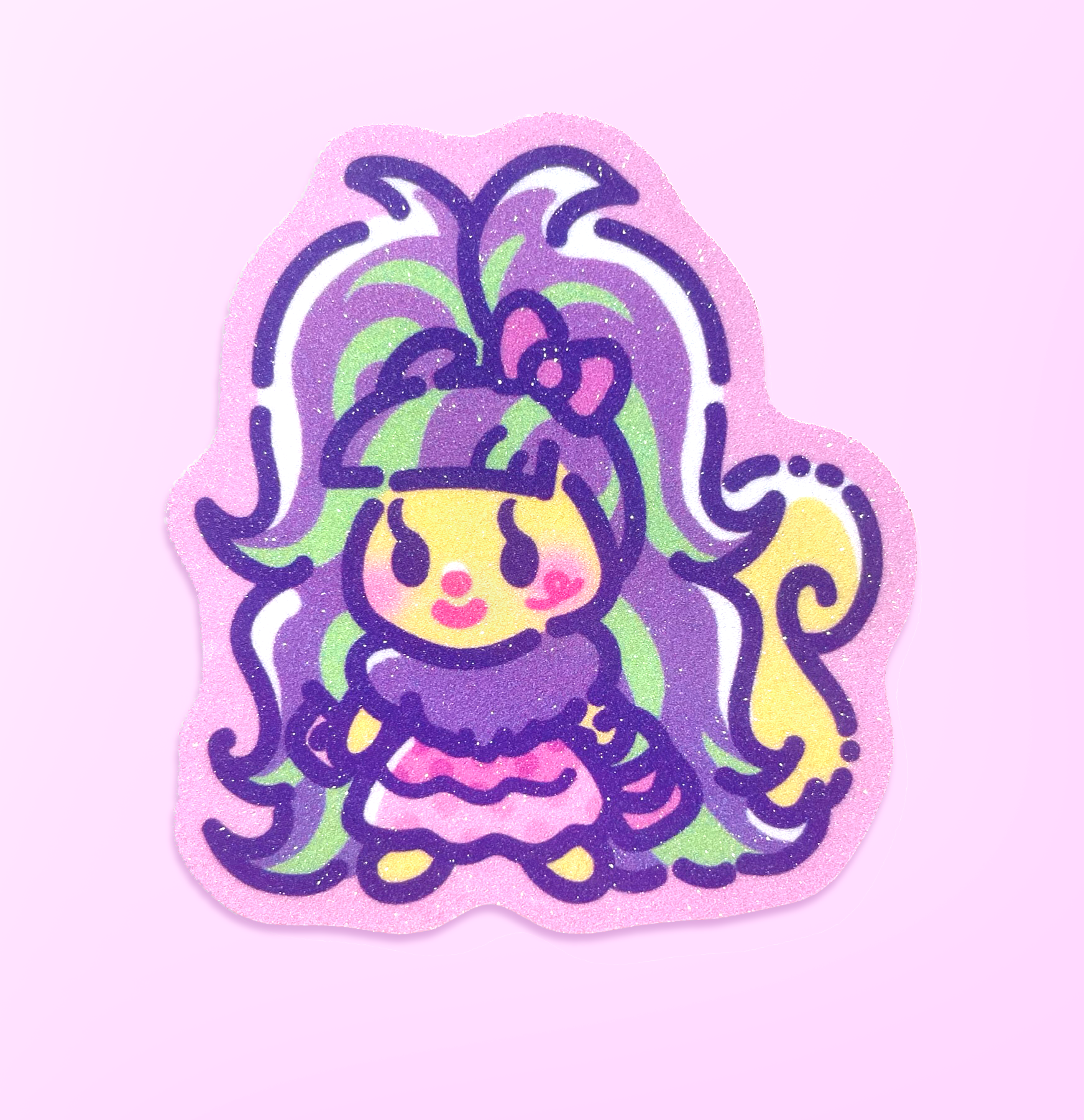 Virtual Pet Doll Glitter Sticker