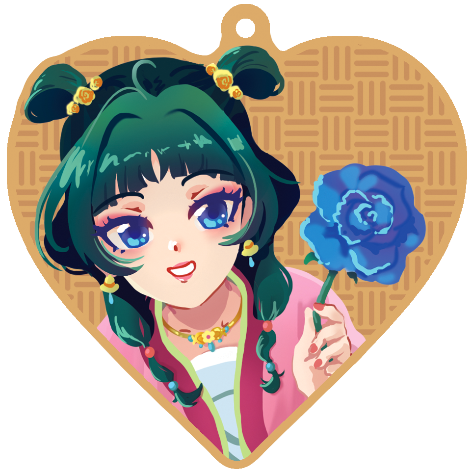 Thumbnail: Blue Rose Wooden Charm