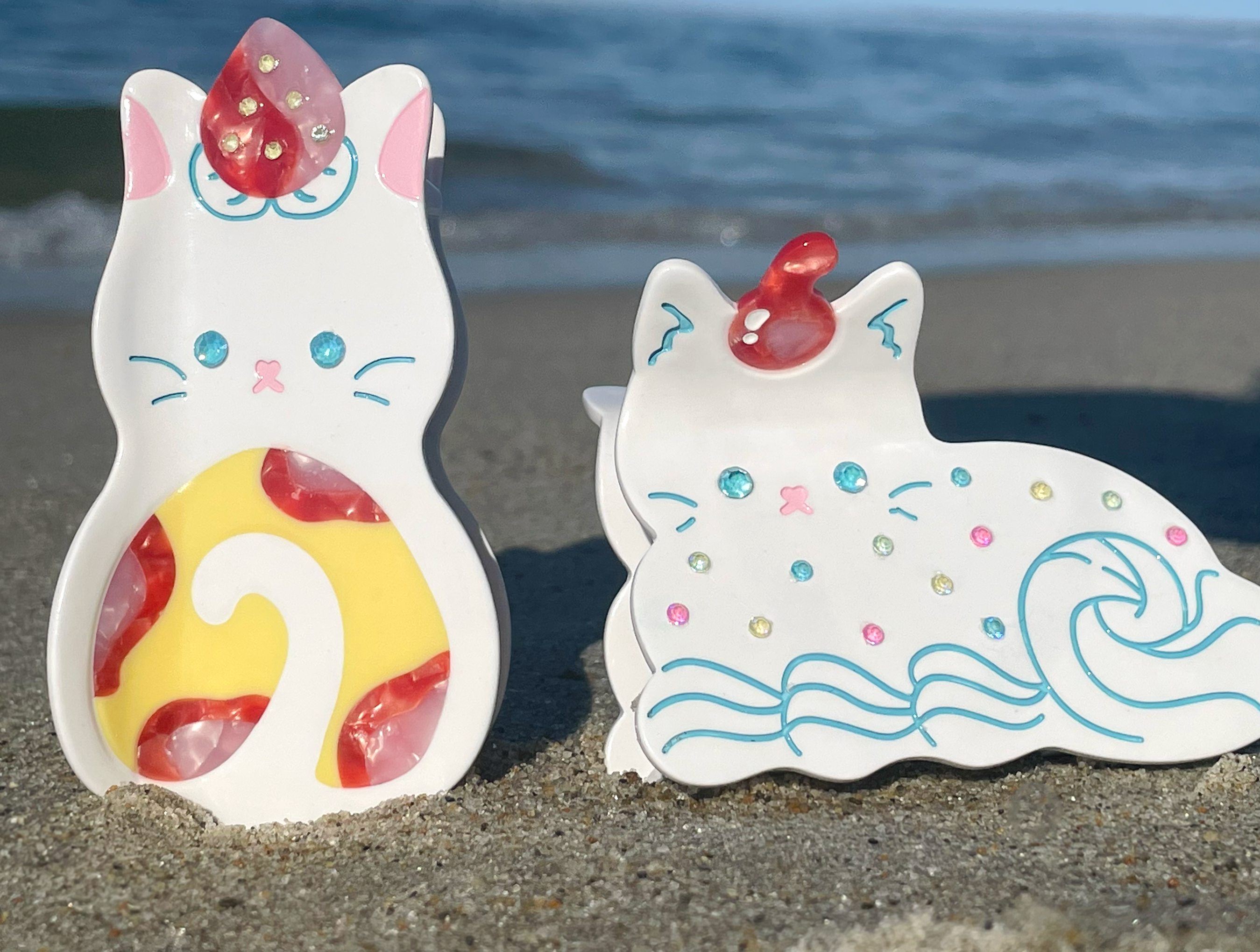 Cake Cat Hair Claw Clips