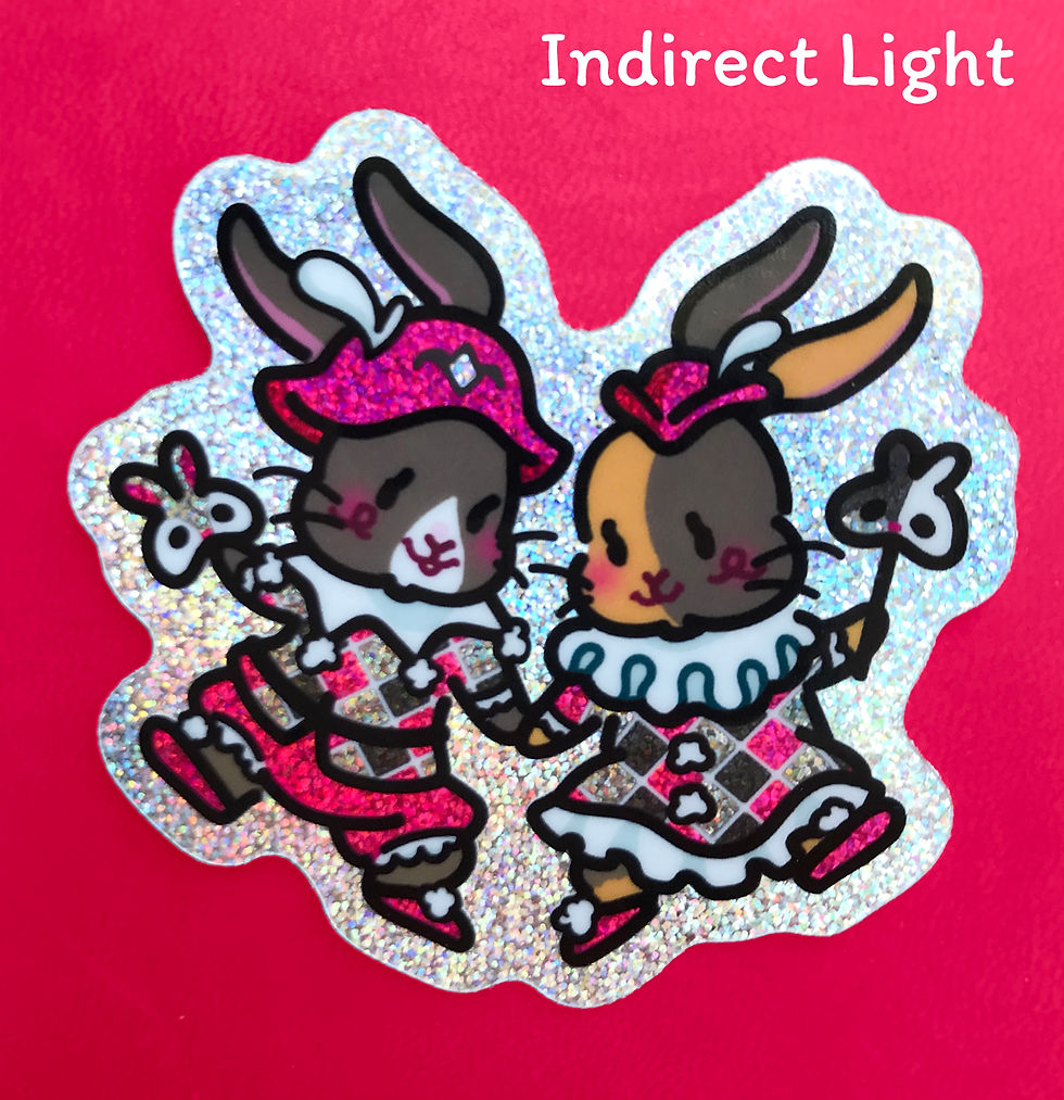 Thumbnail: Harlequin Rabbits Holo Stardust Glitter Sticker