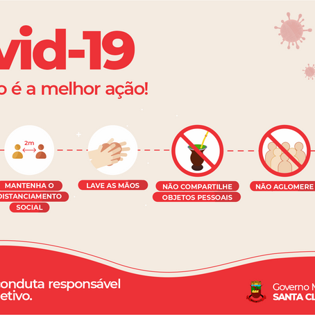 Em bandeira vermelha, município reforça importância da prevenção ao Coronavírus