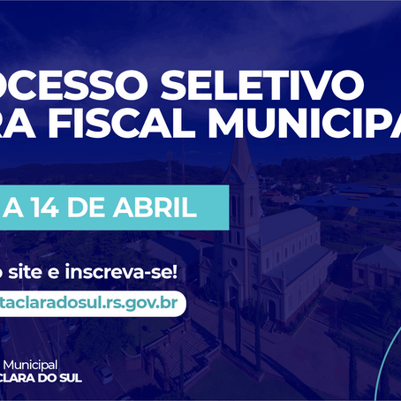 Município abre inscrições para contratação temporária de fiscal