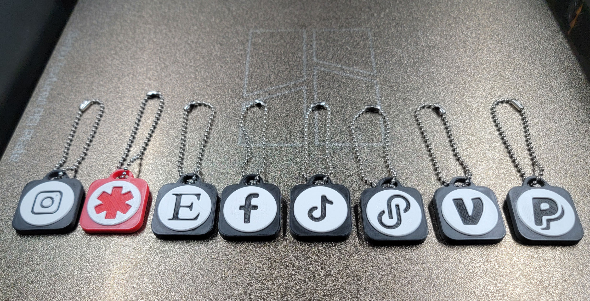 NFC Key/Bag Charms (Facebook,Venmo,Poshmark,Instagram,PayPal,Tiktok, Etsy,Med)