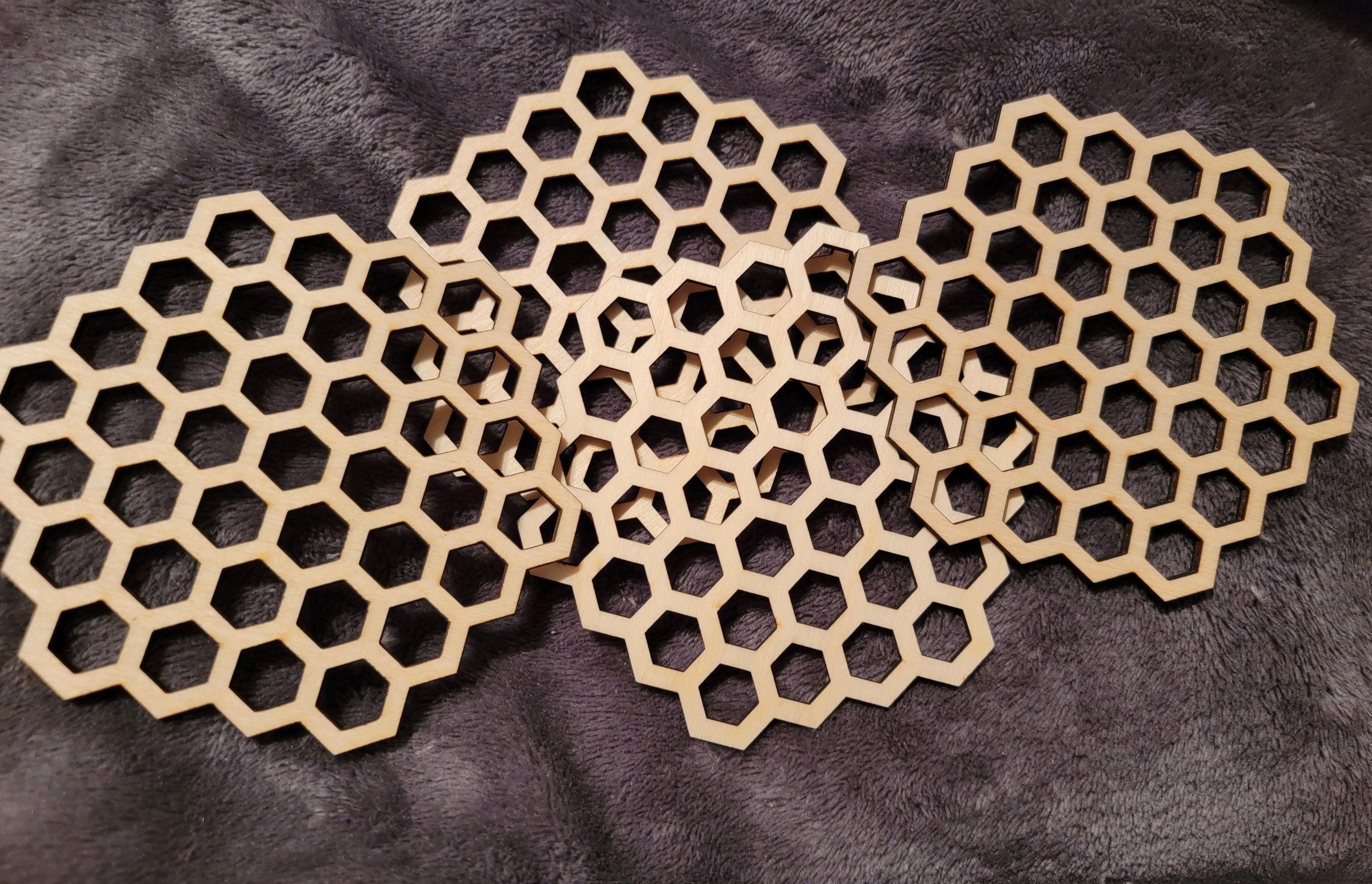 Laser Cut HoneyComb Coasters (Sold in a pack of 20)