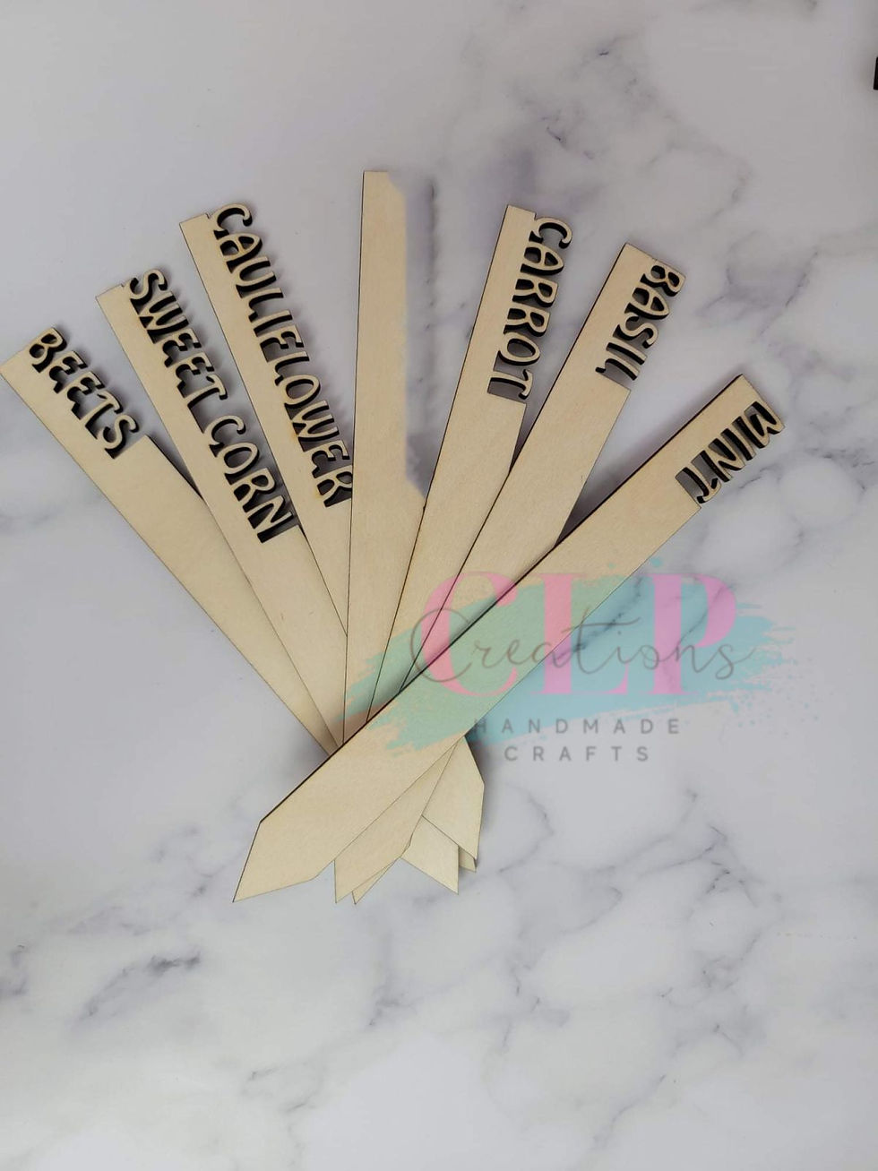 Thumbnail: Herb Vegetable Garden Wood Stakes Laser Cut