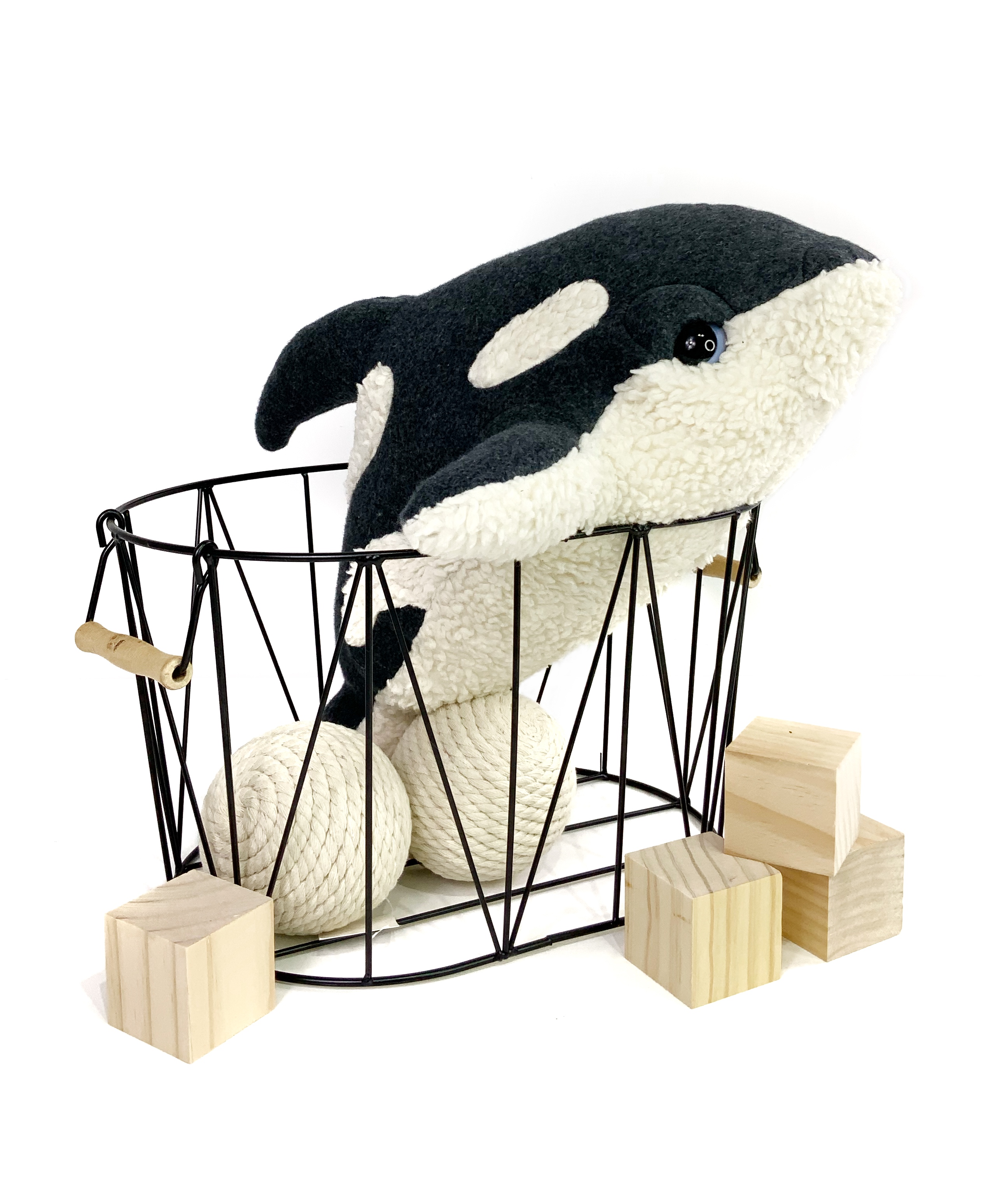 Little Killer Whale Plush - Handmade Organic Baby Orca Plushie