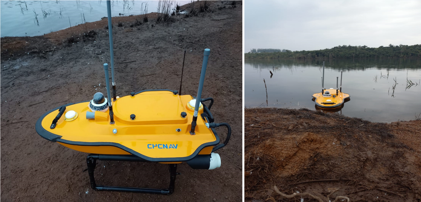 Apache 3 USV sendo usado em Controle Volumétrico de Açude