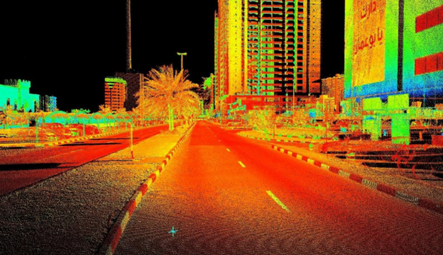 exemplo de nuvem de pontos em área urbana