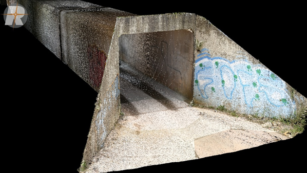 Nuvem de pontos gerada através do software RiScan PRO.