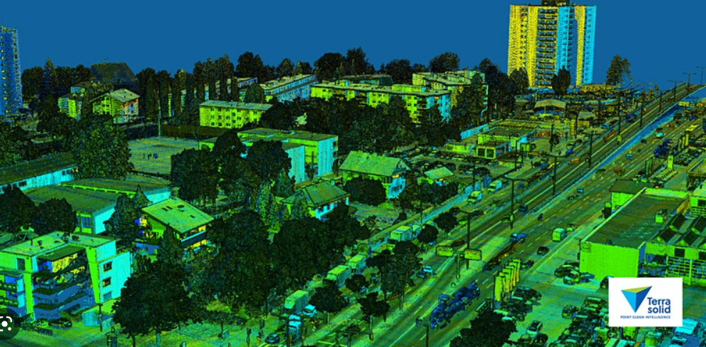 imagem de dados tratados pelo software terrasolid