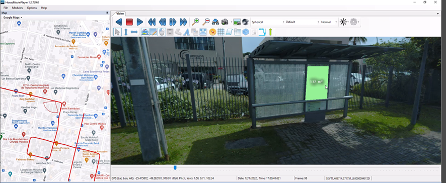 Mapeamento urbano feito com o Horus CityMapper