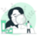 An illustration of a doctor examining a woman suffering from cheek acne