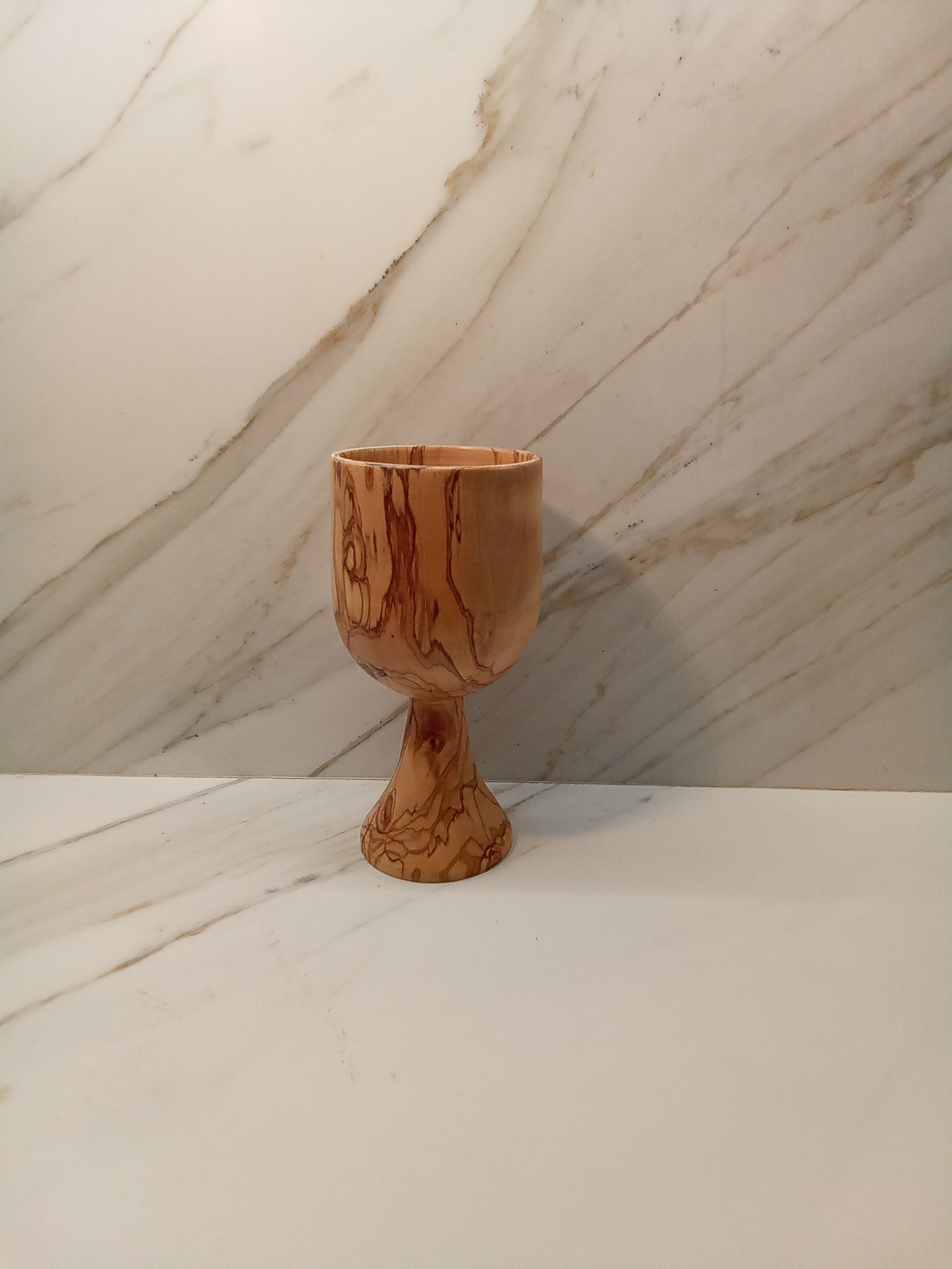 Beautiful spalted wooden goblet