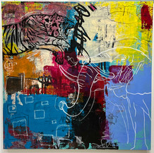 Earn Your Stripes | Mixed Media | 48" x 48"