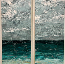 Misty Morning Diptych | Mixed Media | 34" x 50"