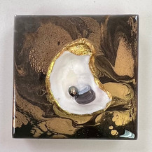 Oyster Mini Brown 1 | Mixed Media | 6" x 6"