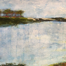 Western Lake | Cold Wax & Oil | 40 x 30