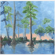 Ecofina Cypress Trees at Sunset | Oil | 30" x 30"