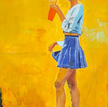 Tennis Poser | Oil & Cold Wax | 30 x 20