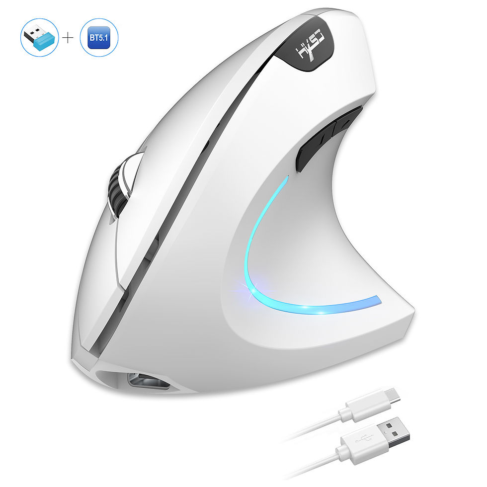 Thumbnail: 2025 New arrival HXSJ dual mode vertical mouse ergonomic ABS 600mAh rechargeable