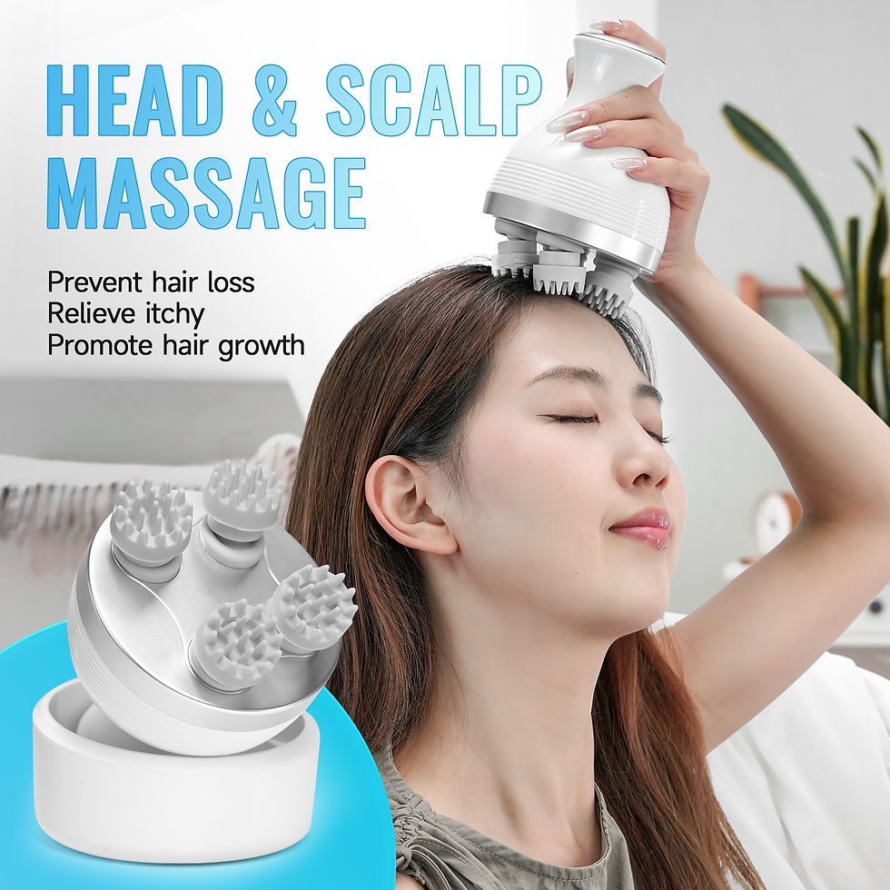 Thumbnail: Electric Smart Head Massager Body Massage Neck Deep Tissue Kneading TYPE-C Wirel