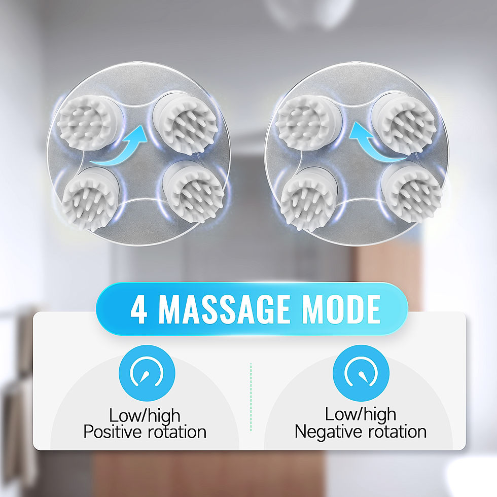 Thumbnail: Electric Smart Head Massager Body Massage Neck Deep Tissue Kneading TYPE-C Wirel
