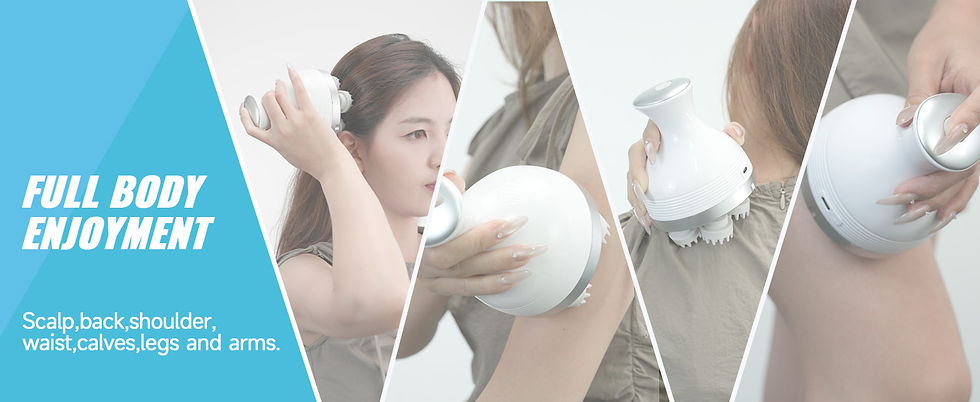 Thumbnail: Electric Smart Head Massager Body Massage Neck Deep Tissue Kneading TYPE-C Wirel