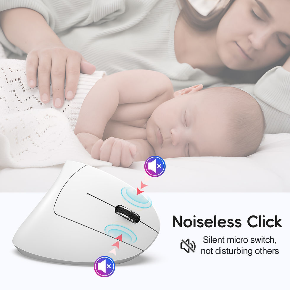 Thumbnail: 2025 New arrival HXSJ dual mode vertical mouse ergonomic ABS 600mAh rechargeable