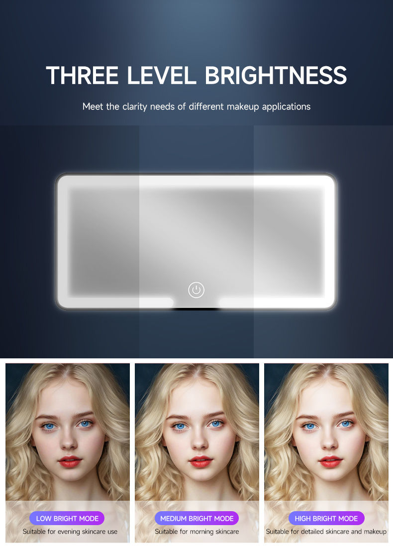 Thumbnail: Car Interior Mirrors Sun Visor Plate LED HD Makeup Mirror for Girls Women Rechar