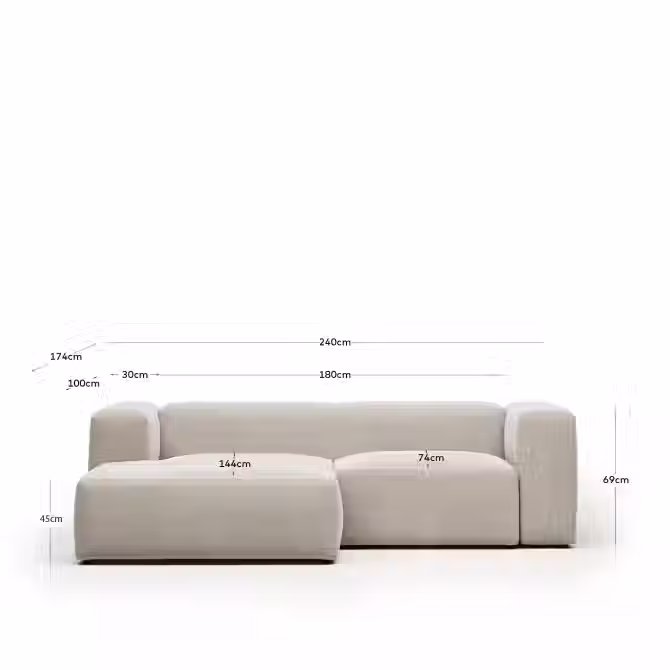 Miniatura: Blok Sofá 2 plazas chaise longue