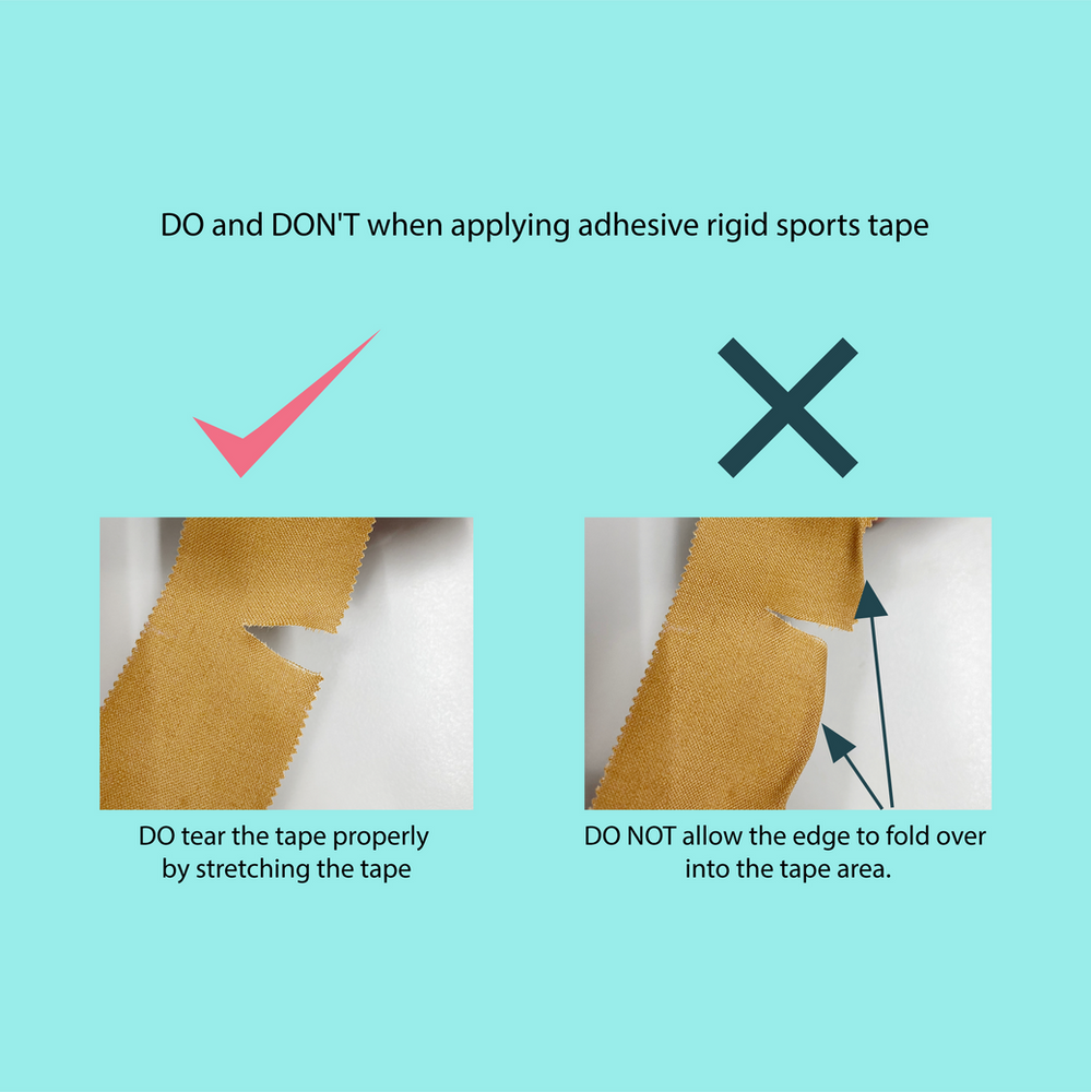 DO and DON'T when applying adhesive rigid sports tape guidelines for