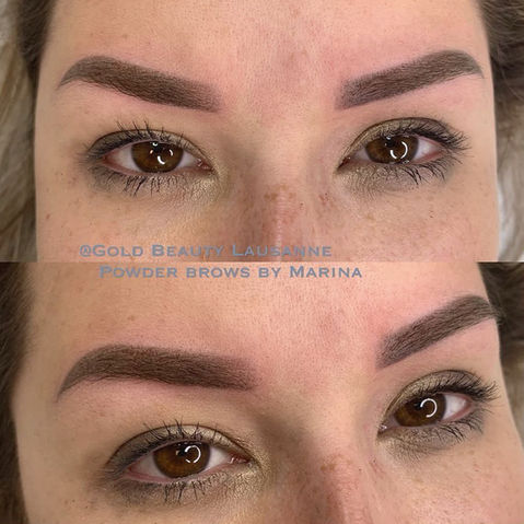 avant/après Sourcils poudrés / powderbrows
