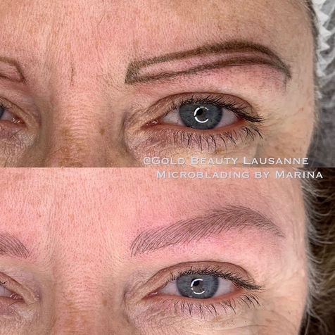avant/après Sourcils poil à poil (microblading) 