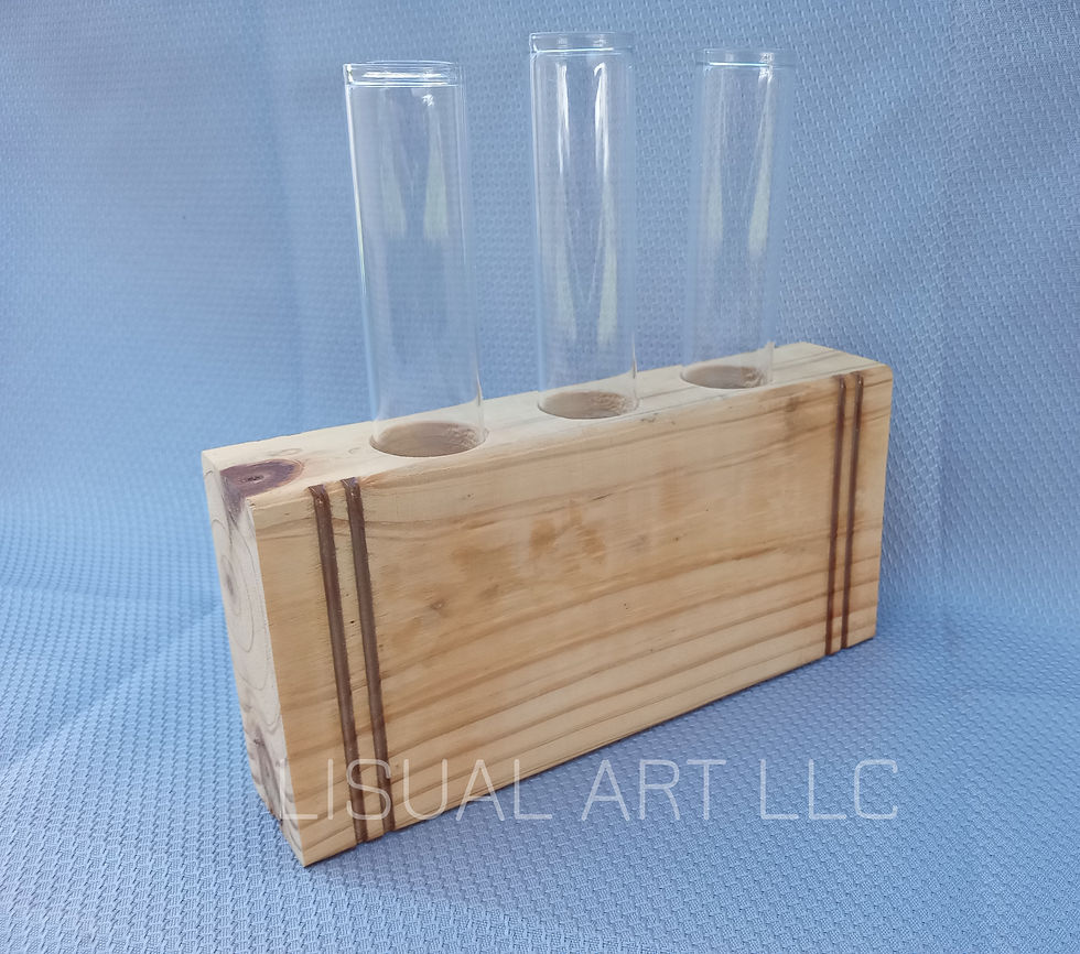 three test tubes in a wood station for propagation