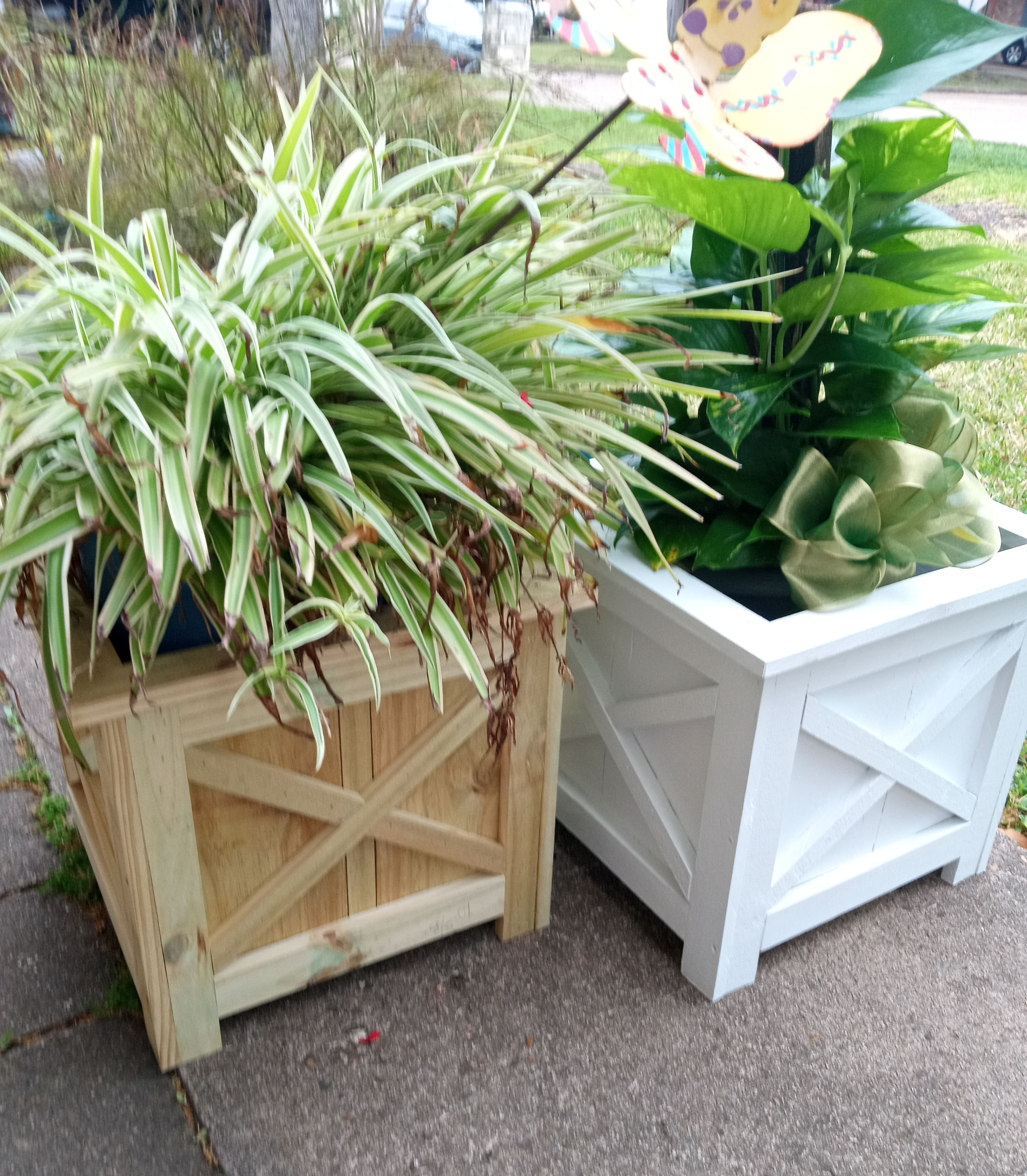 Farmhouse planter box, wood, plain planter box, painted white planter box