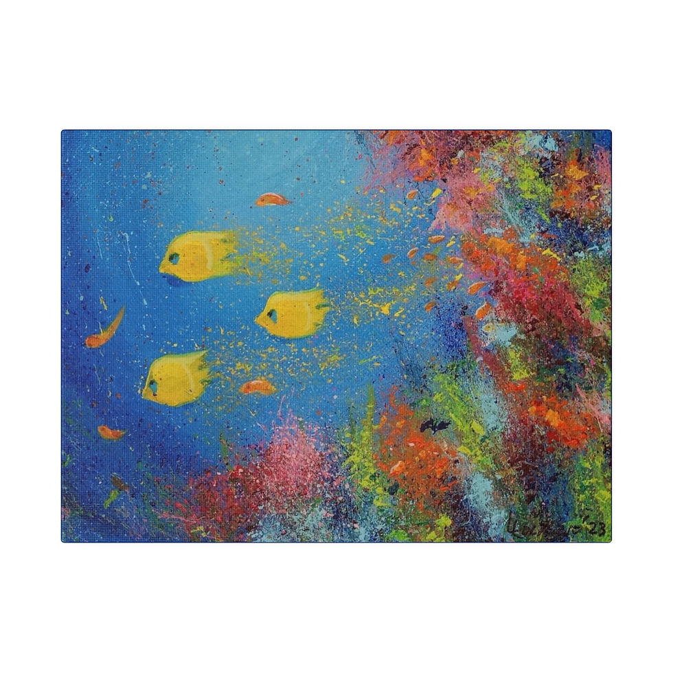Thumbnail: 3 Fish 1 Matte Canvas, Stretched, 0.75"