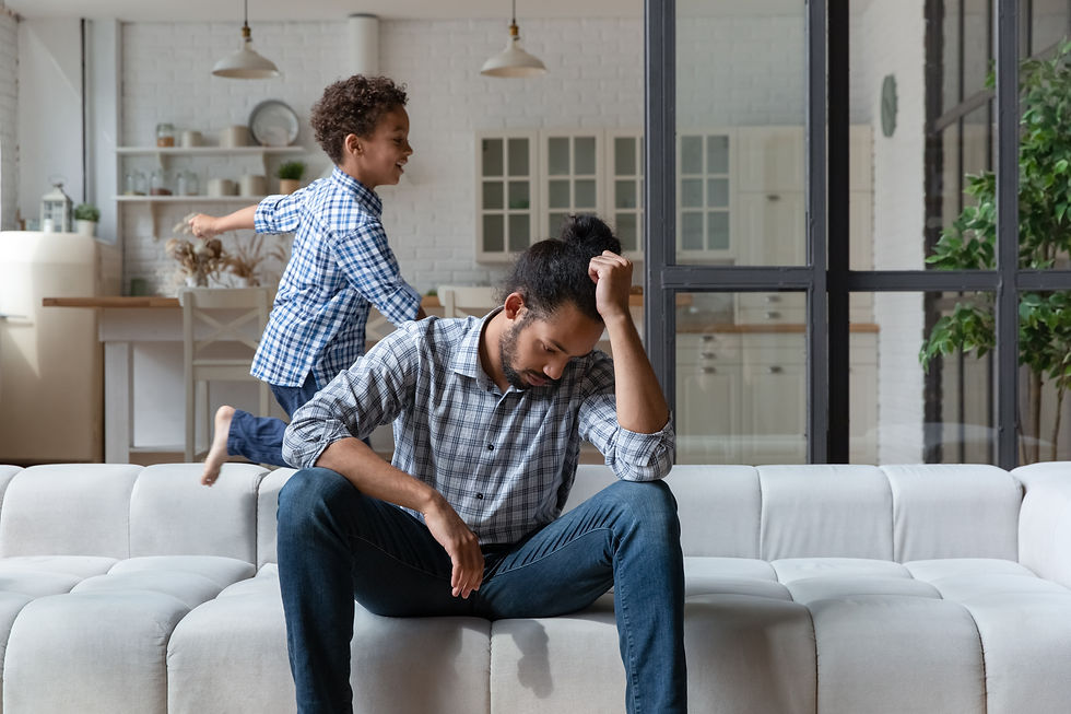 ce père de famille veut retrouver sa joie et sa sérénité grâce au coaching bien être que Karine BASSETTI lui propose