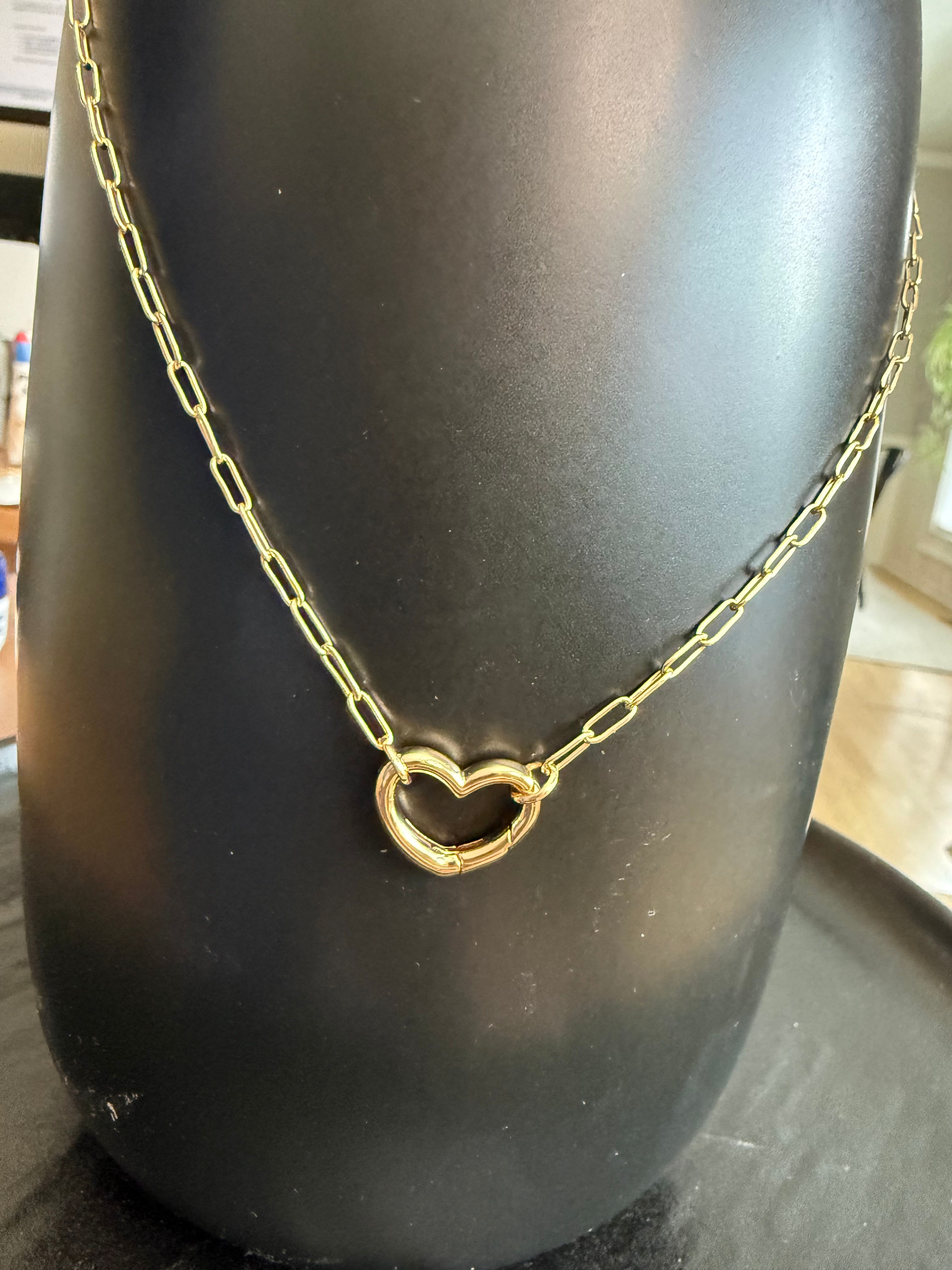 HEART  Paperclip Necklace