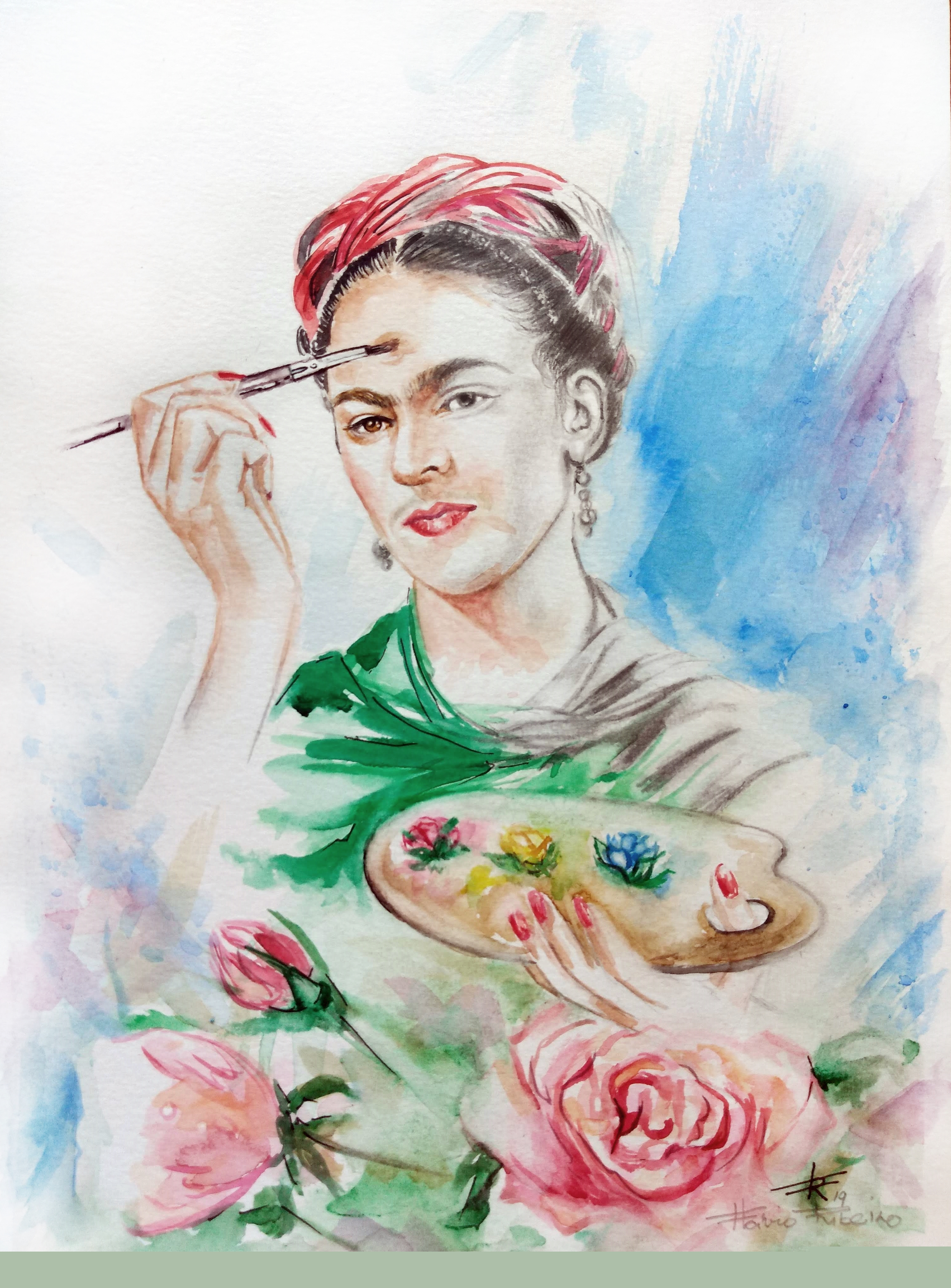 FRIDA AQUARELA DE FLÁVIO RIBEIRO