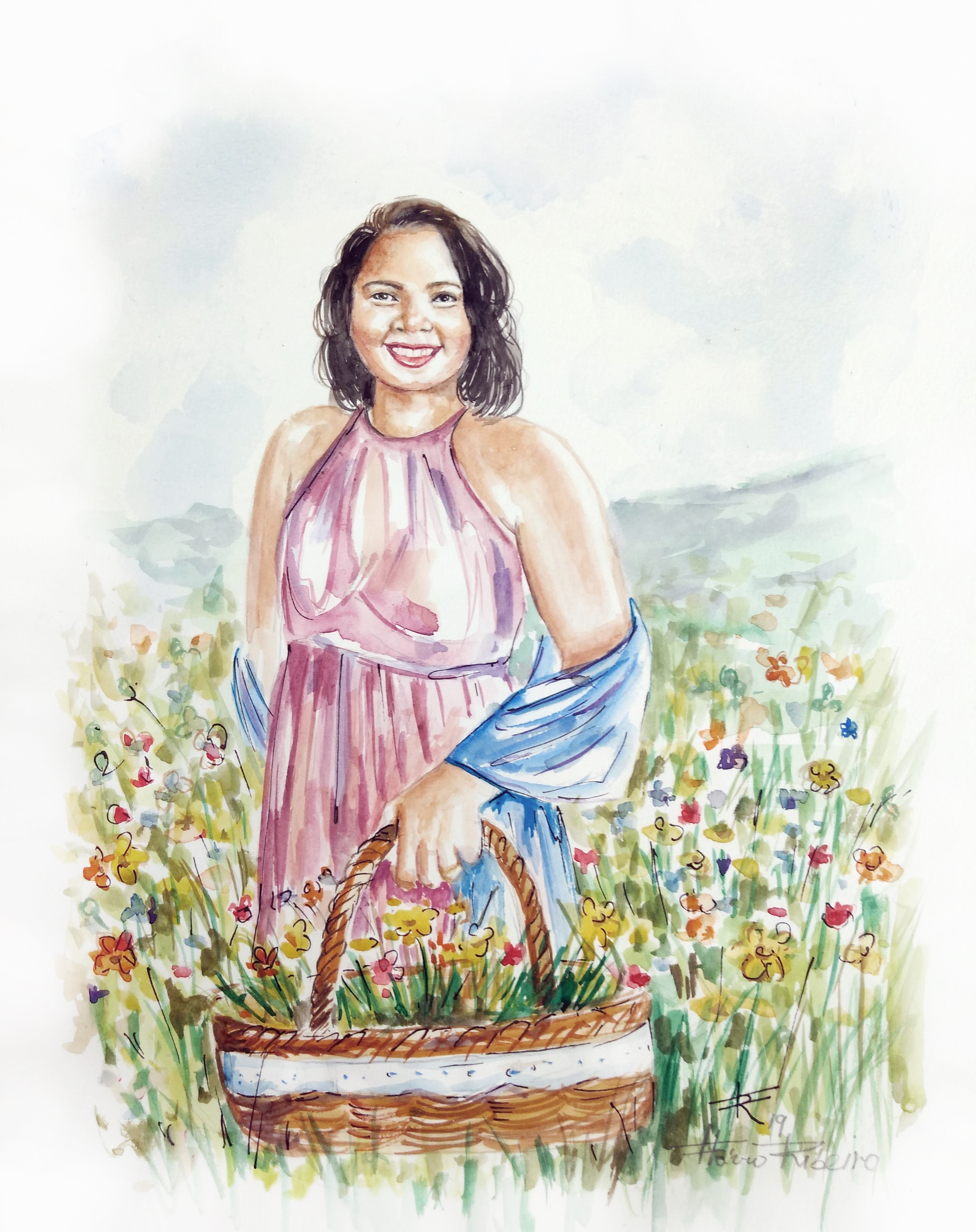 aquarela_florista_de_Flávio_Ribeiro