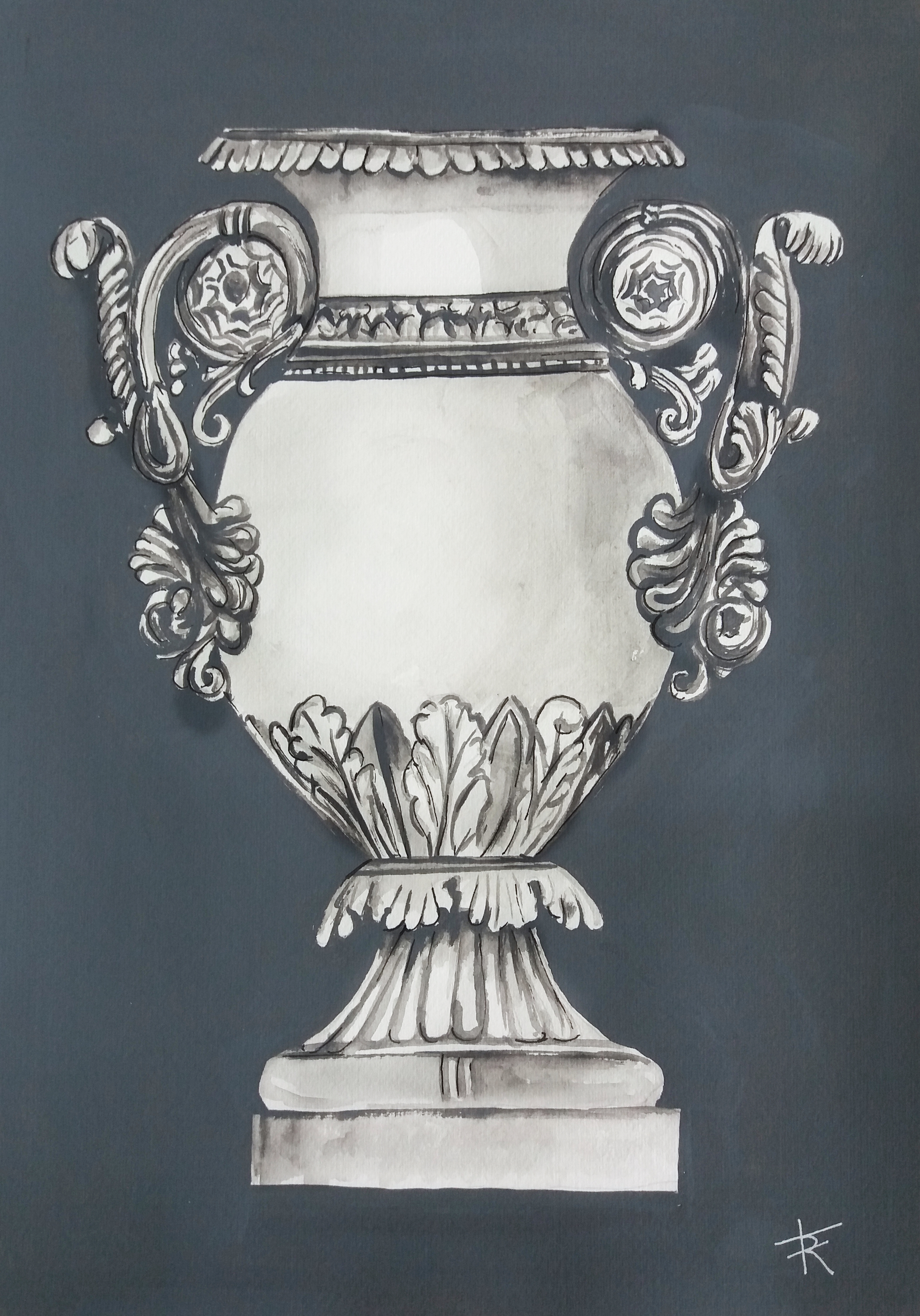 vaso em guache